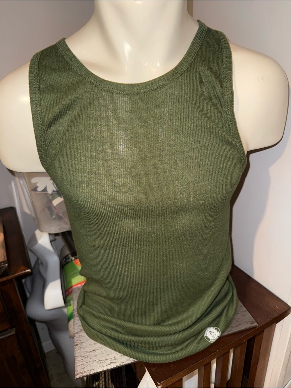 Aeropostale Men’s Olive Ribbed Tank Top -